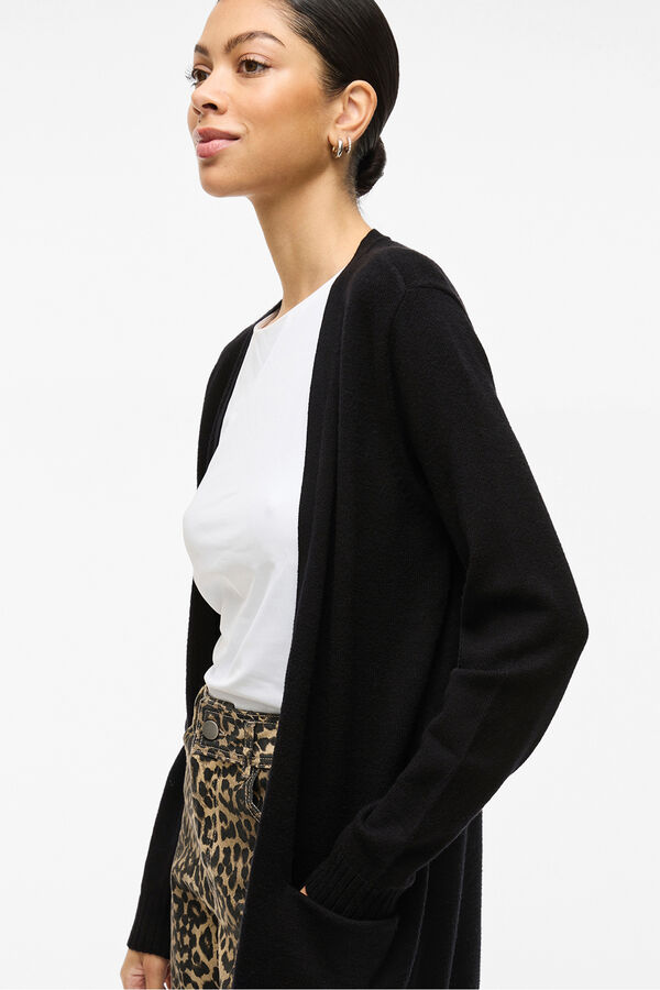 Vila C&aacute;rdigan de punto con viscosa Negro
