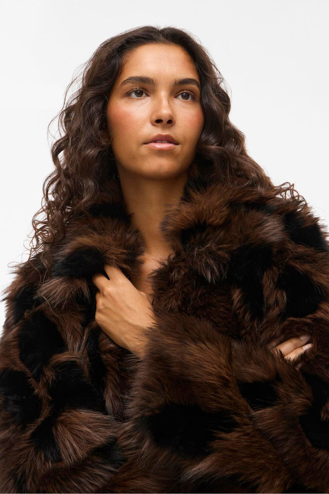 Vila Casaco de pele sobretudo com lapelas