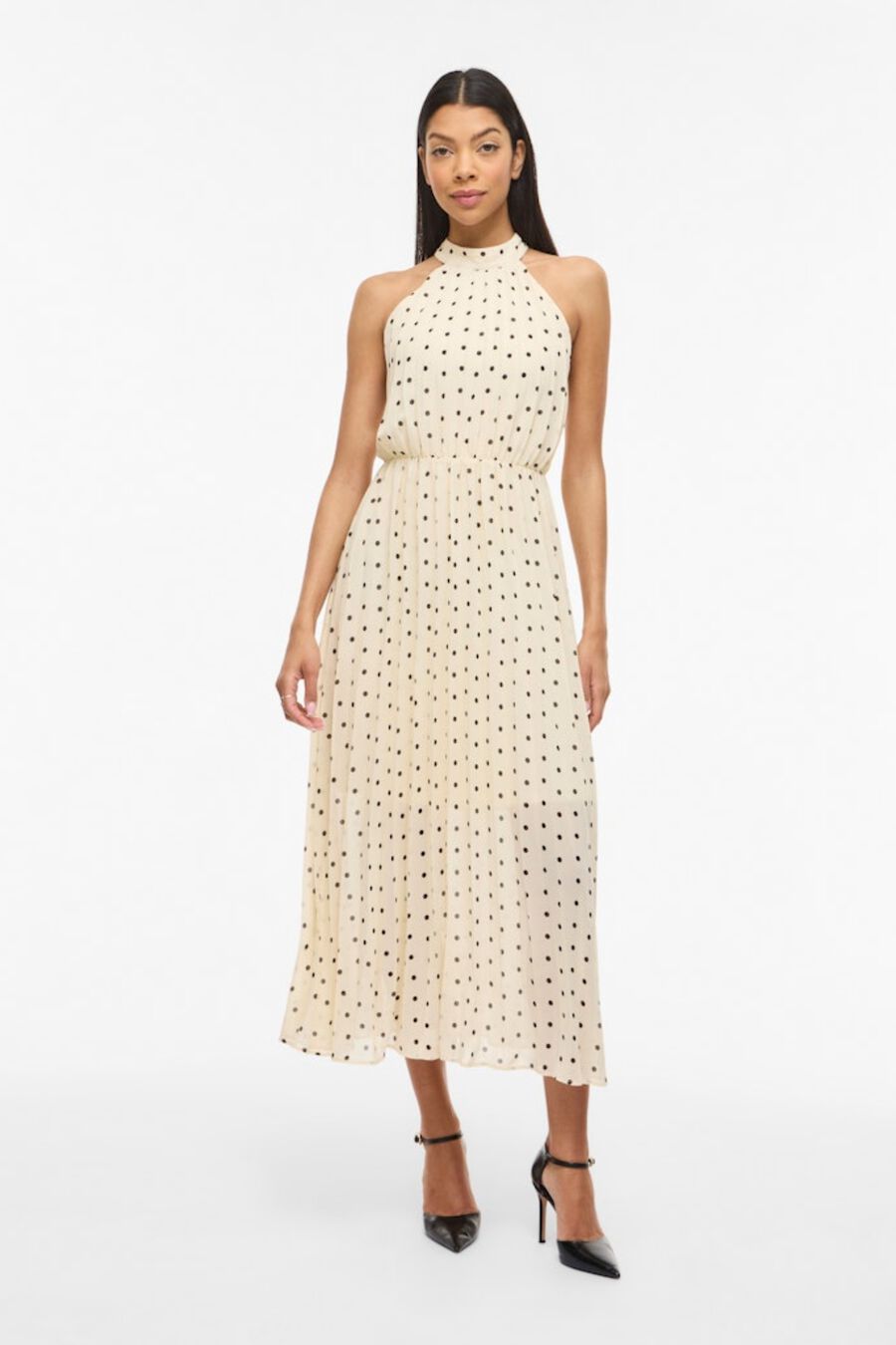 Vestido de fiesta midi con lunares