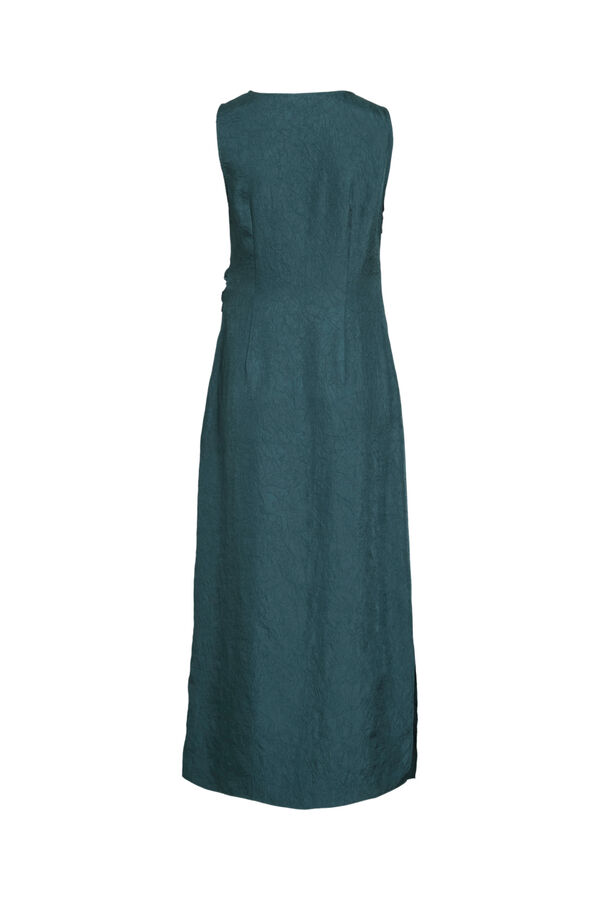 Vila Vestido midi acetinado de festa Azul