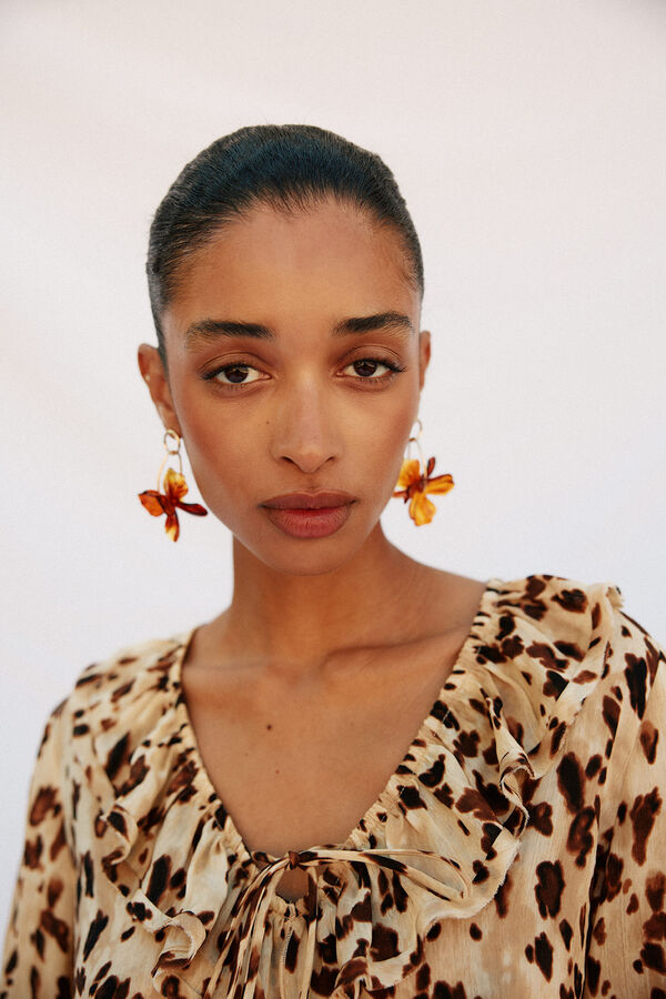 Cortefiel Blusa volantes Multicolor