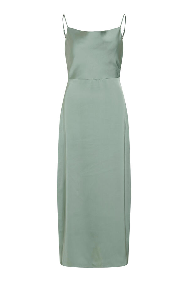 Vila Vestido midi satinado de fiesta Verde