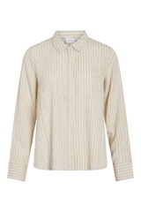 Vila Camisa &agrave;s riscas em viscose Tostado