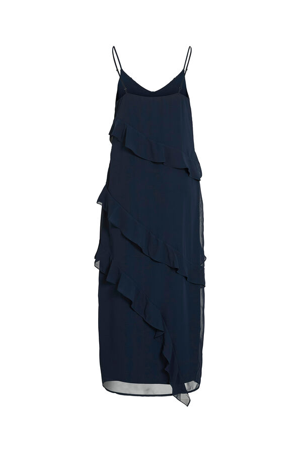 Vila Vestido de gasa midi de fiesta Azul marino