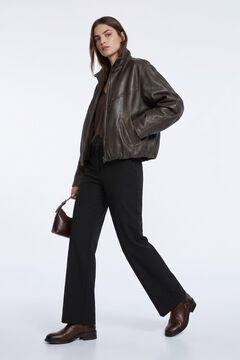 Vero Moda Bomber de piel cuello alto