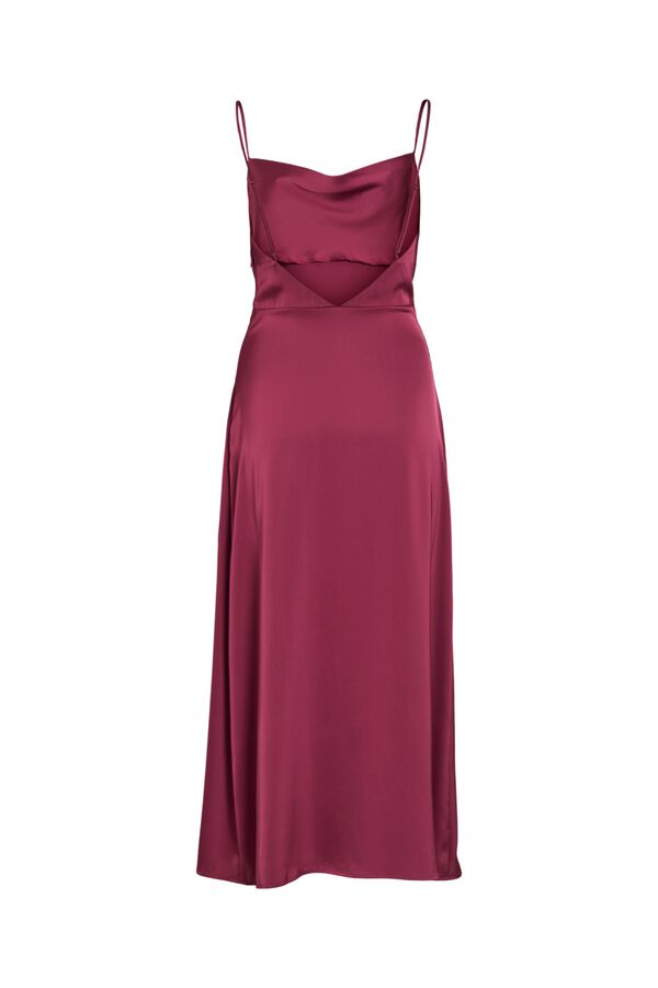 Vila Vestido midi satinado de fiesta Granate