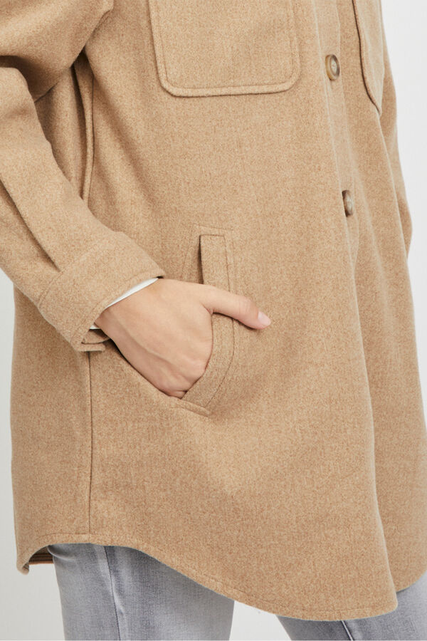 Vila Chaqueta camisera abotonada Marr&oacute;n