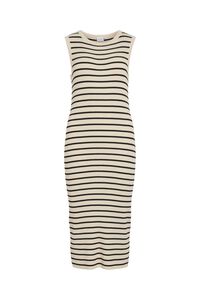 Vila Vestido midi canelado sem mangas