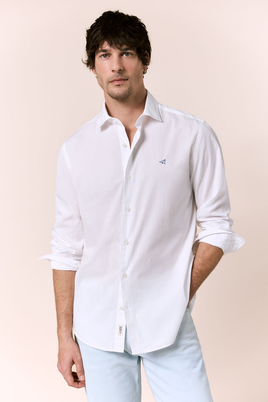 Camisa cuadros popelín manga larga