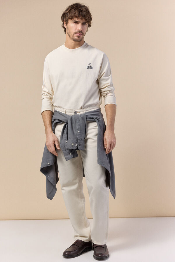 OOTO Camiseta b&aacute;sica manga larga Beige