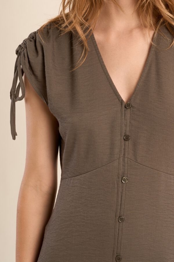 Molly Bracken Vestido midi com manga curta ajust&aacute;vel Verde