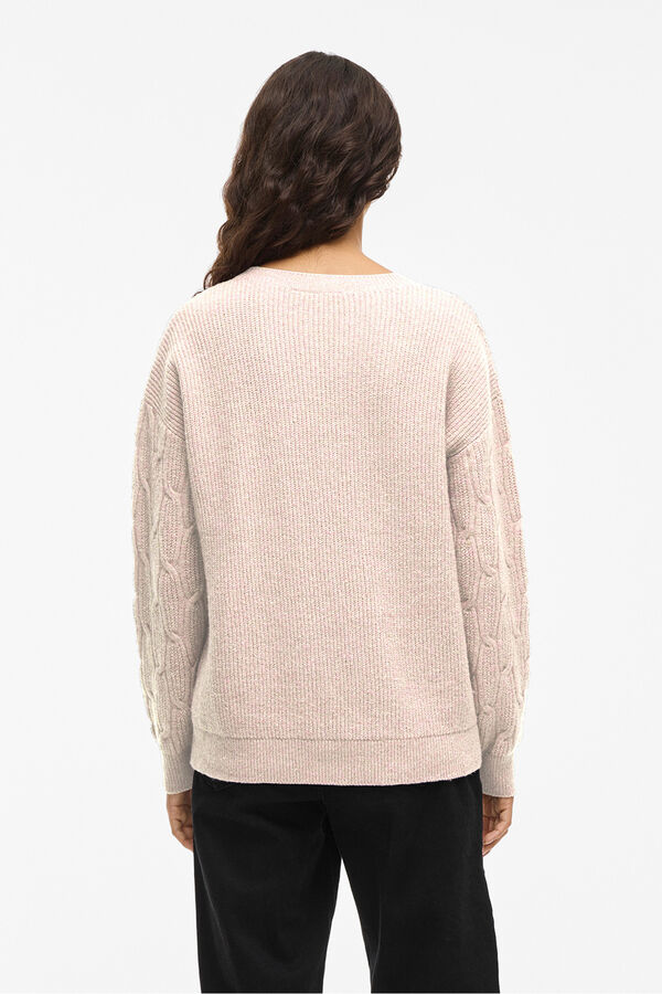 Vila Jersey de ochos con cuello redondo Marfil