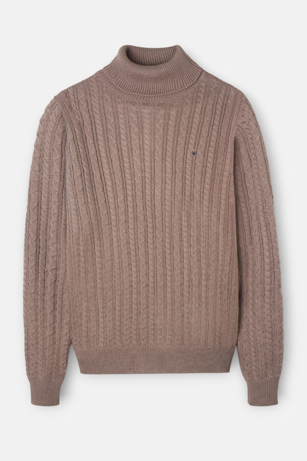 Silbon Jersey cuello vuelto de ochos Marr&oacute;n