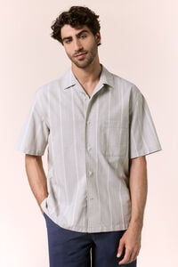 OOTO Camisa rayas manga corta cuello bowling