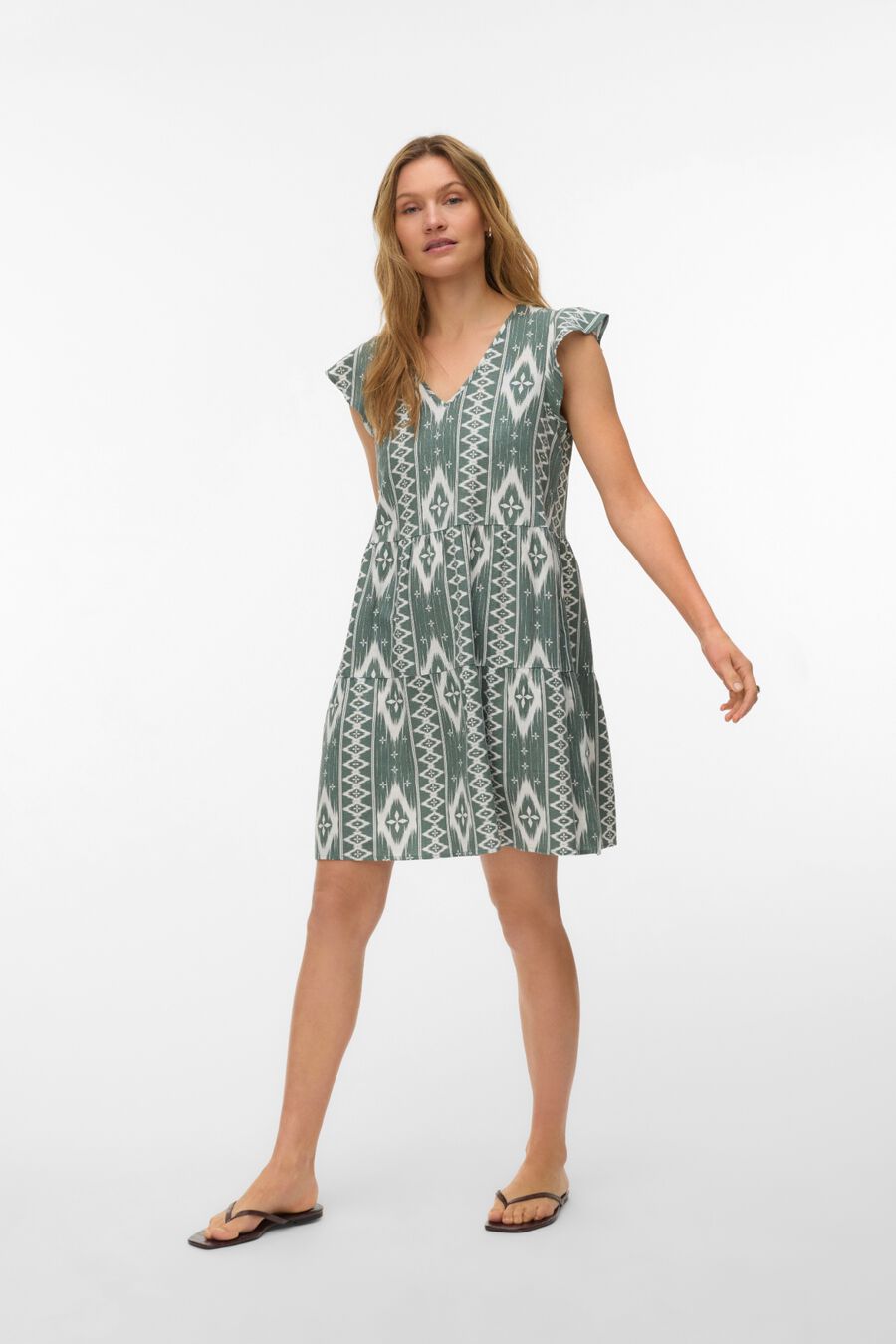 Vestido corto de lino