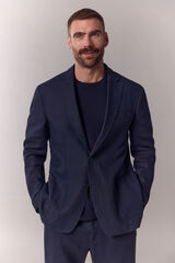 OOTO Americana coordinada mezcla lino Azul marino