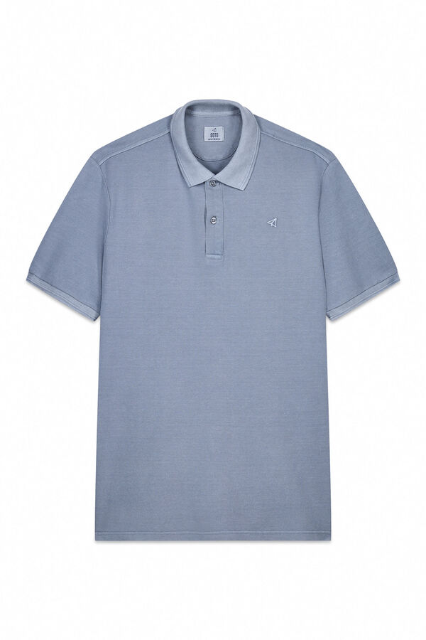 OOTO Polo piqu&eacute; lavado bordado avi&oacute;n Azul