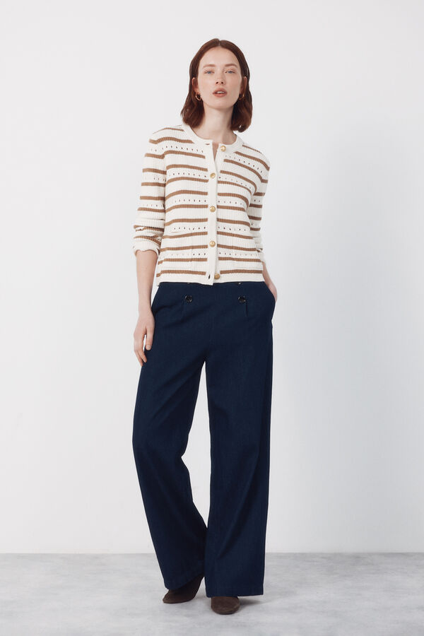 Cortefiel Chaqueta corta botones Beige