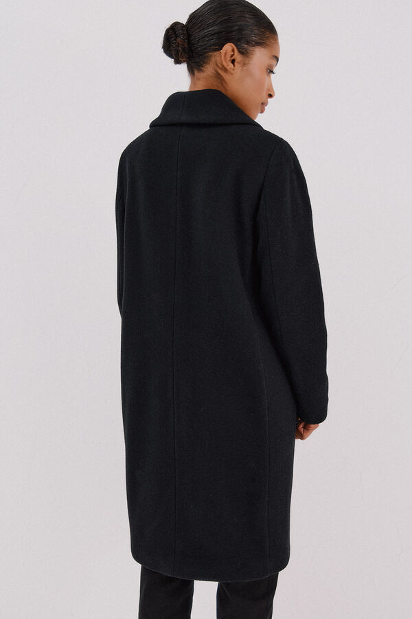 Cortefiel Sobretudo com detalhe efeito pelo Preto