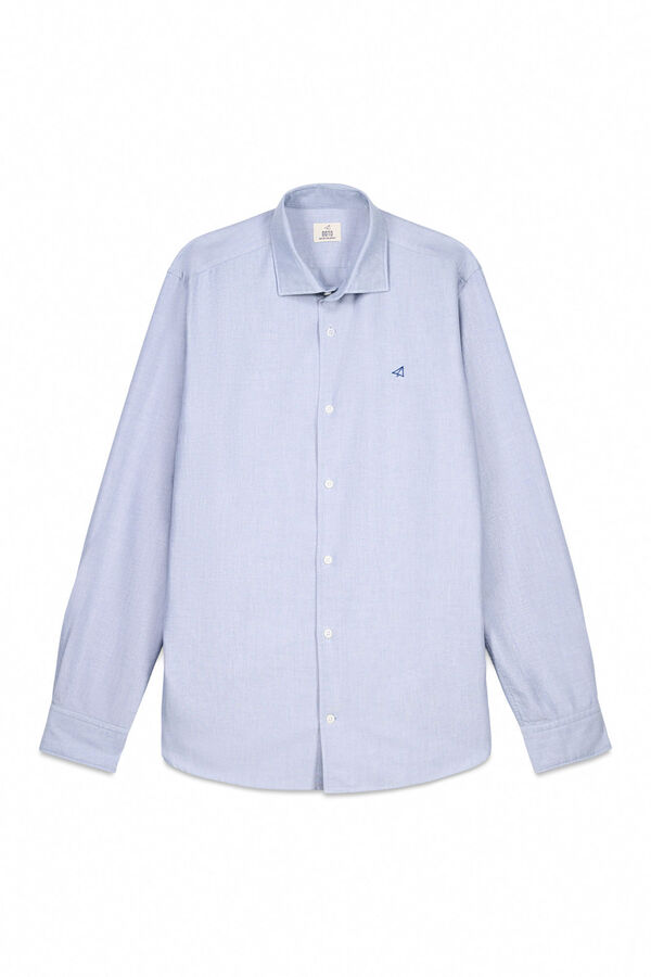 OOTO Camisa oxford liso Azul
