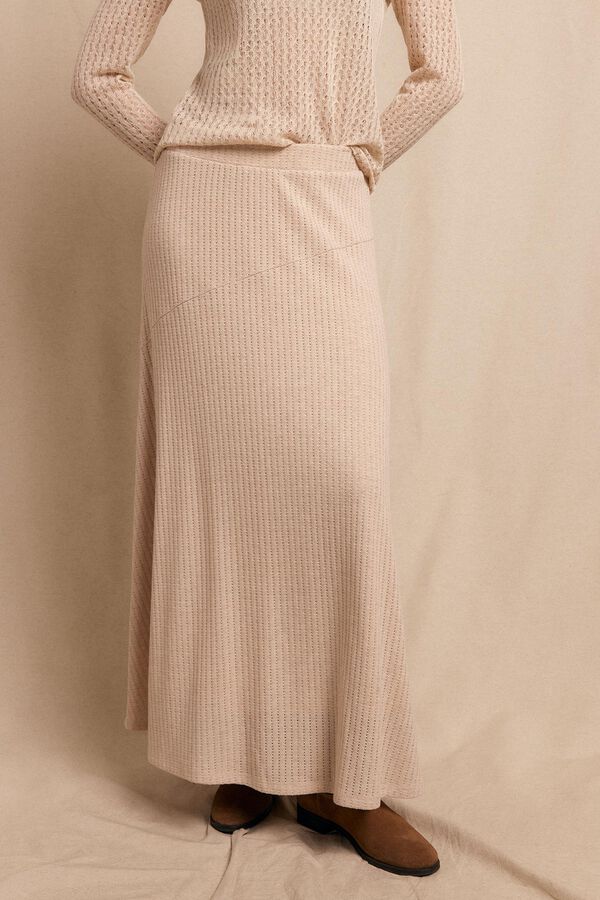 Slowlove Falda capa de punto Beige