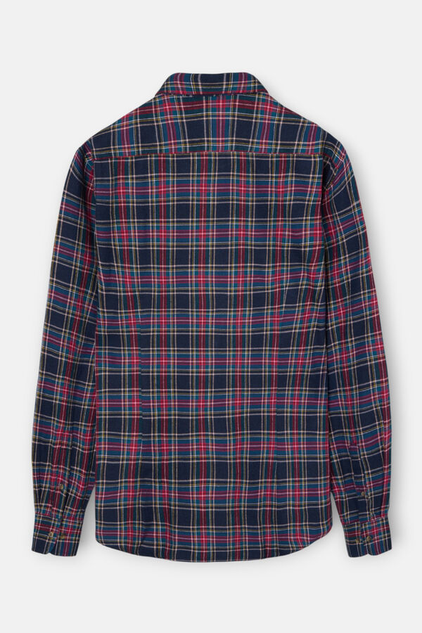 Silbon Camisa sport cuadro tartan bicolor Azul marino