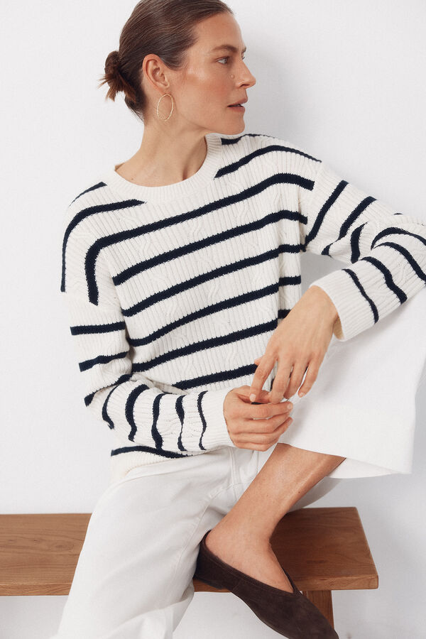 Cortefiel Jersey tacto suave Estampado blanco