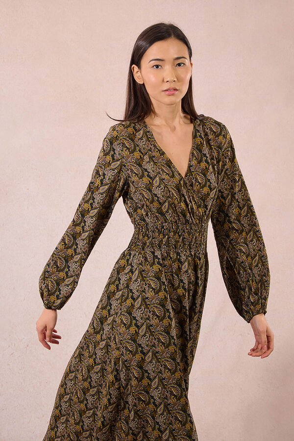 Molly Bracken Vestido longo com estampado e pregas Multicolorido