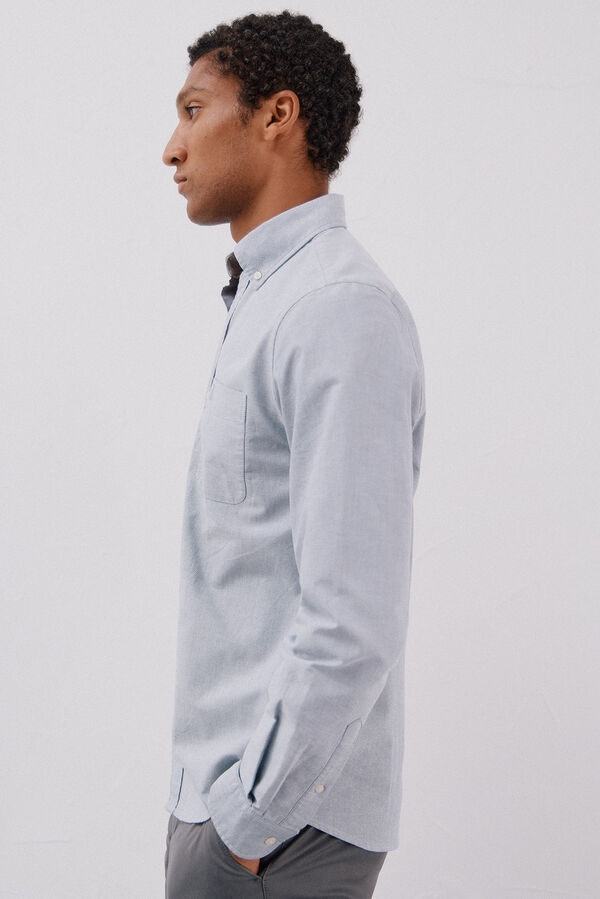 Cortefiel Plain oxford shirt Blue