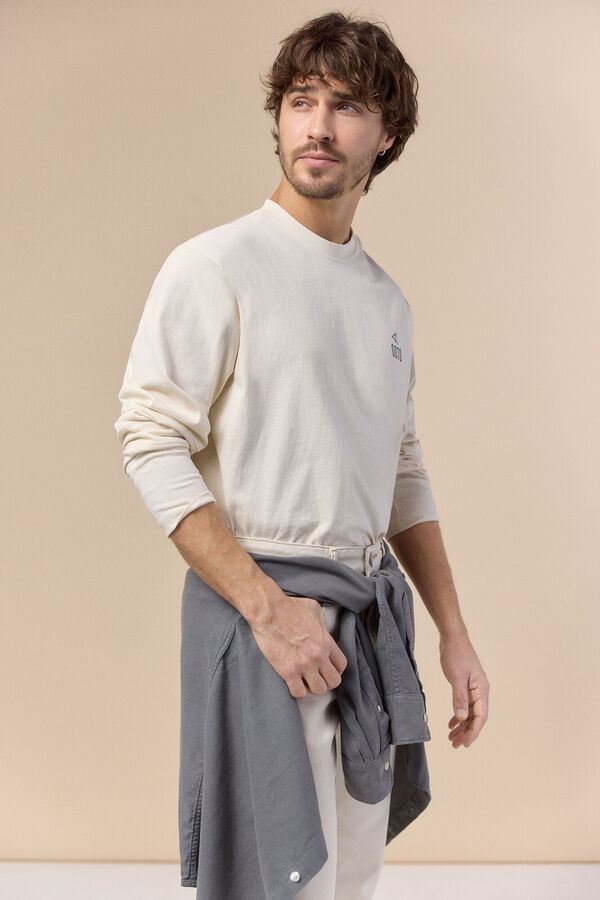 OOTO Camiseta b&aacute;sica manga larga Beige