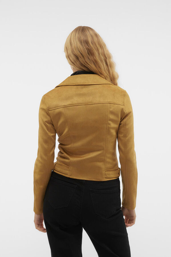Vero Moda Blusão de camurça com tachas Castanho