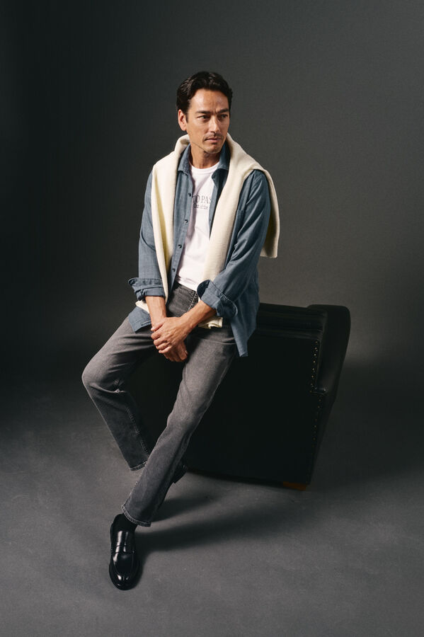 OOTO Camisa cuadro sobretintado Azul marino