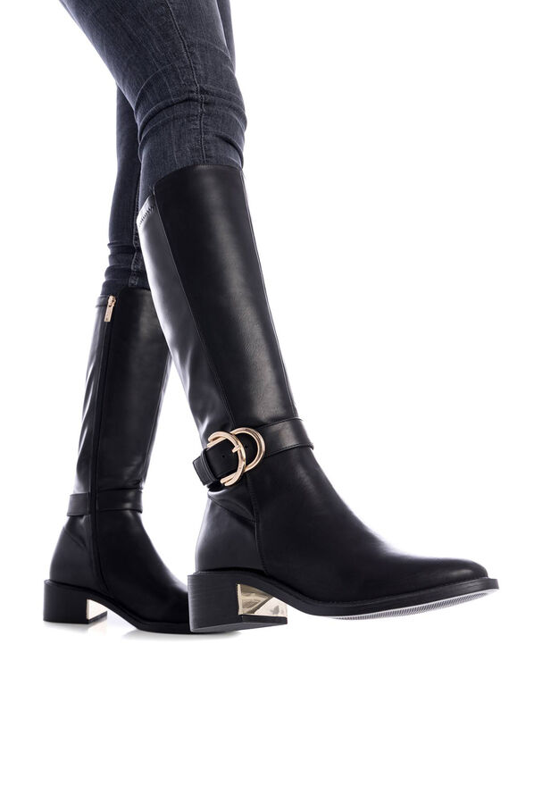 XTI Bota mosquetera polipiel Negro