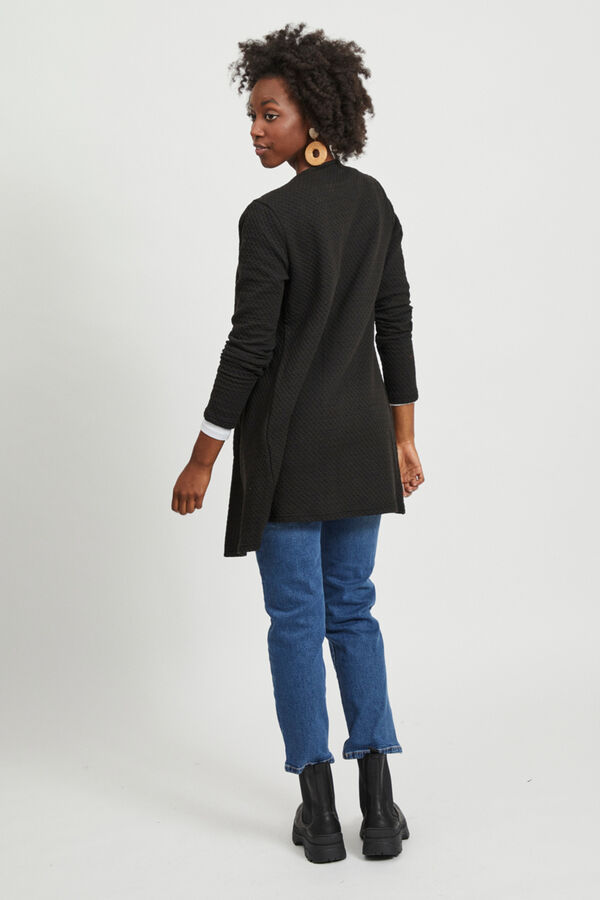 Vila Blazer de malha tecido estruturado Preto