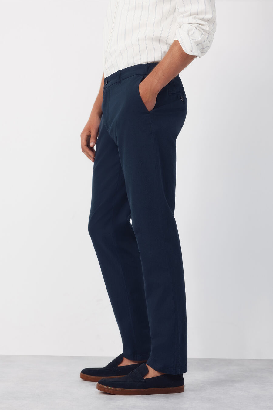 Pantalón chino algodón-lino regular