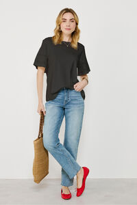 Vila Camiseta de algod&atilde;o org&acirc;nico com vazados