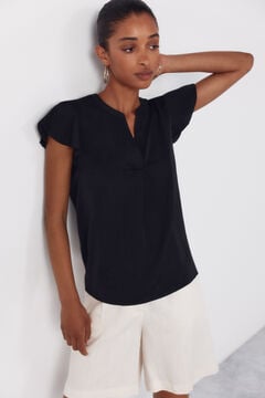 Cortefiel Blusa fluida manga vuelo Verde