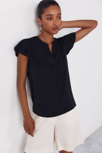 Cortefiel Blusa fluida manga com folho