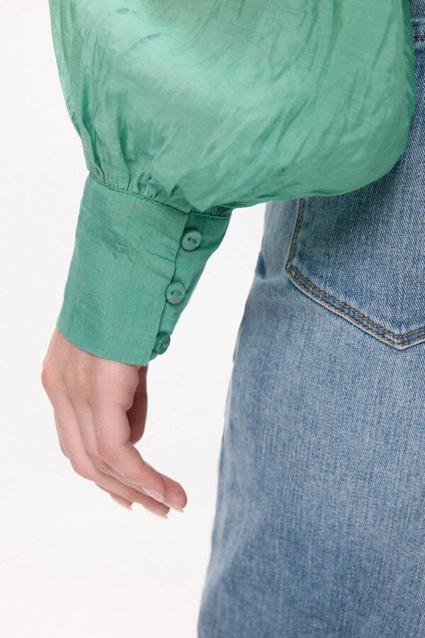 Vila Blusa manga larga abullonada Green