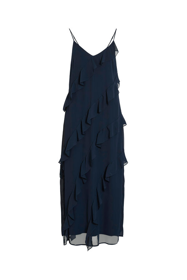 Vila Vestido de gasa midi de fiesta Azul marino