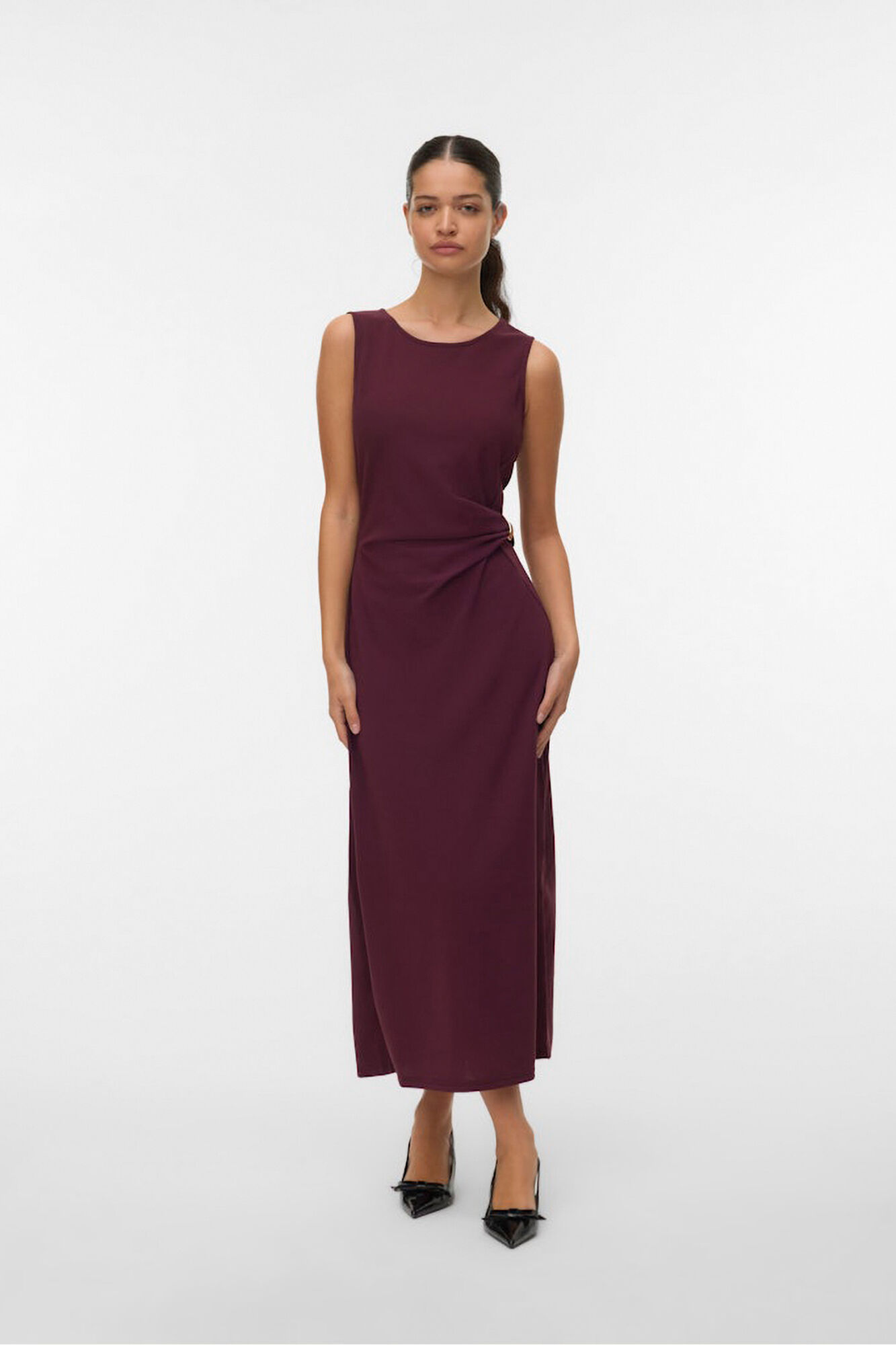 Vero Moda Vestido midi com detalhe de fivela 