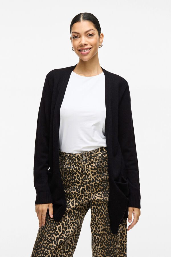 Vila C&aacute;rdigan de punto con viscosa Negro