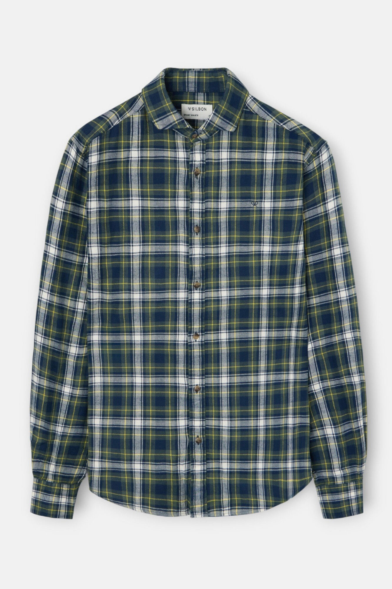 Silbon Camisa sport cuadro tartan bicolor