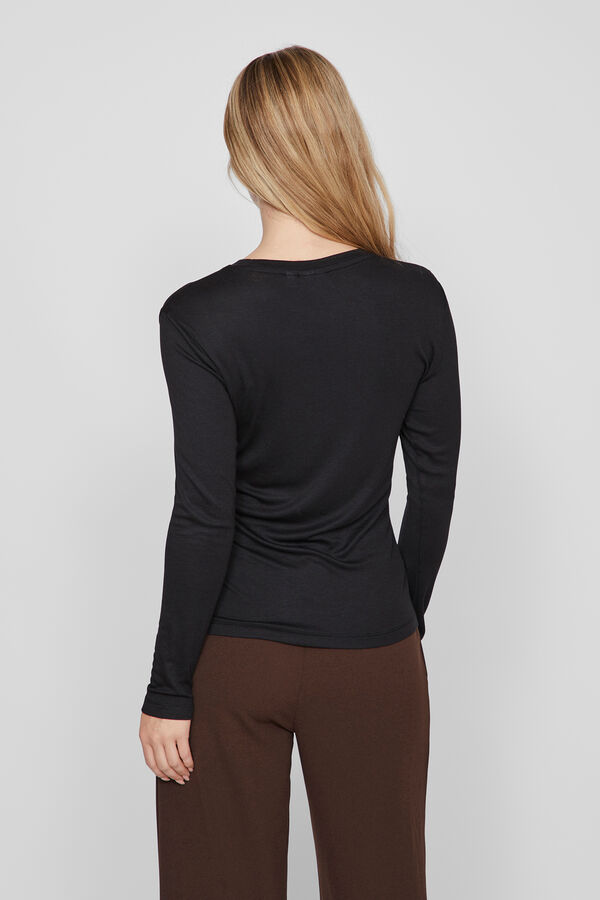 Vila Long-sleeved thermal T-shirt Black