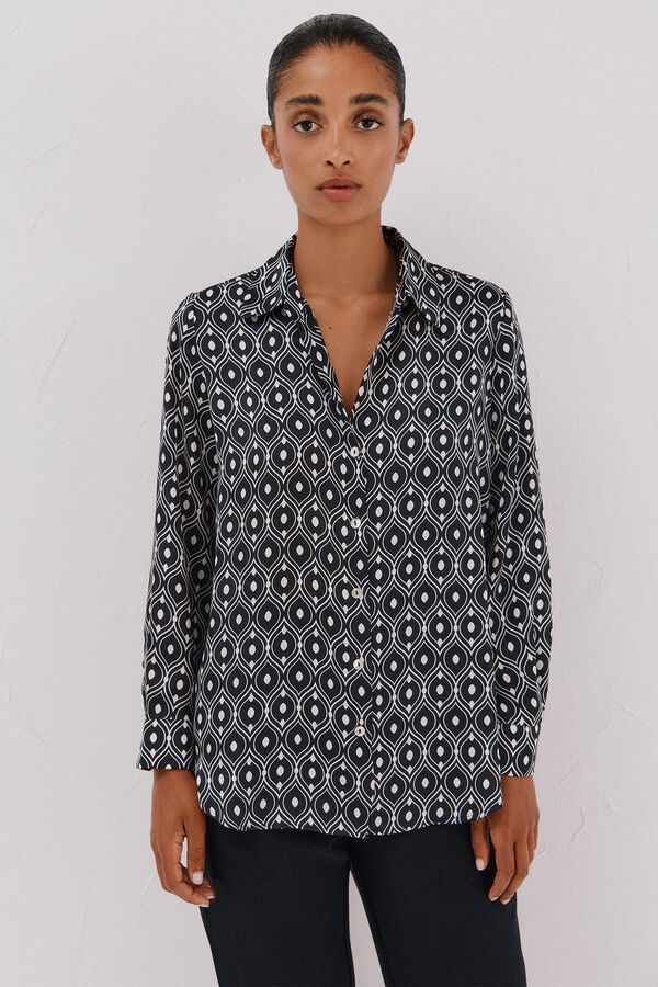 Cortefiel Camisa satinada Multicolor