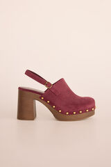 Slowlove Suede heeled split leather Maroon