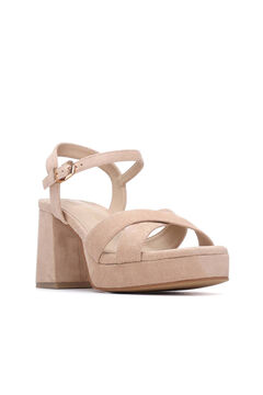 XTI Sandalia tac&oacute;n ancho y plataforma