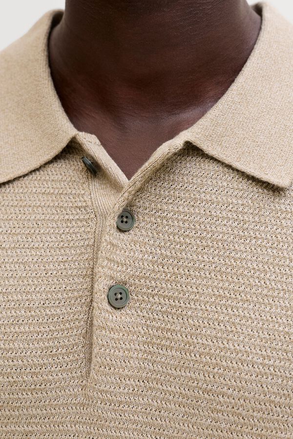 Jack & Jones Polo punto algod&oacute;n Beige