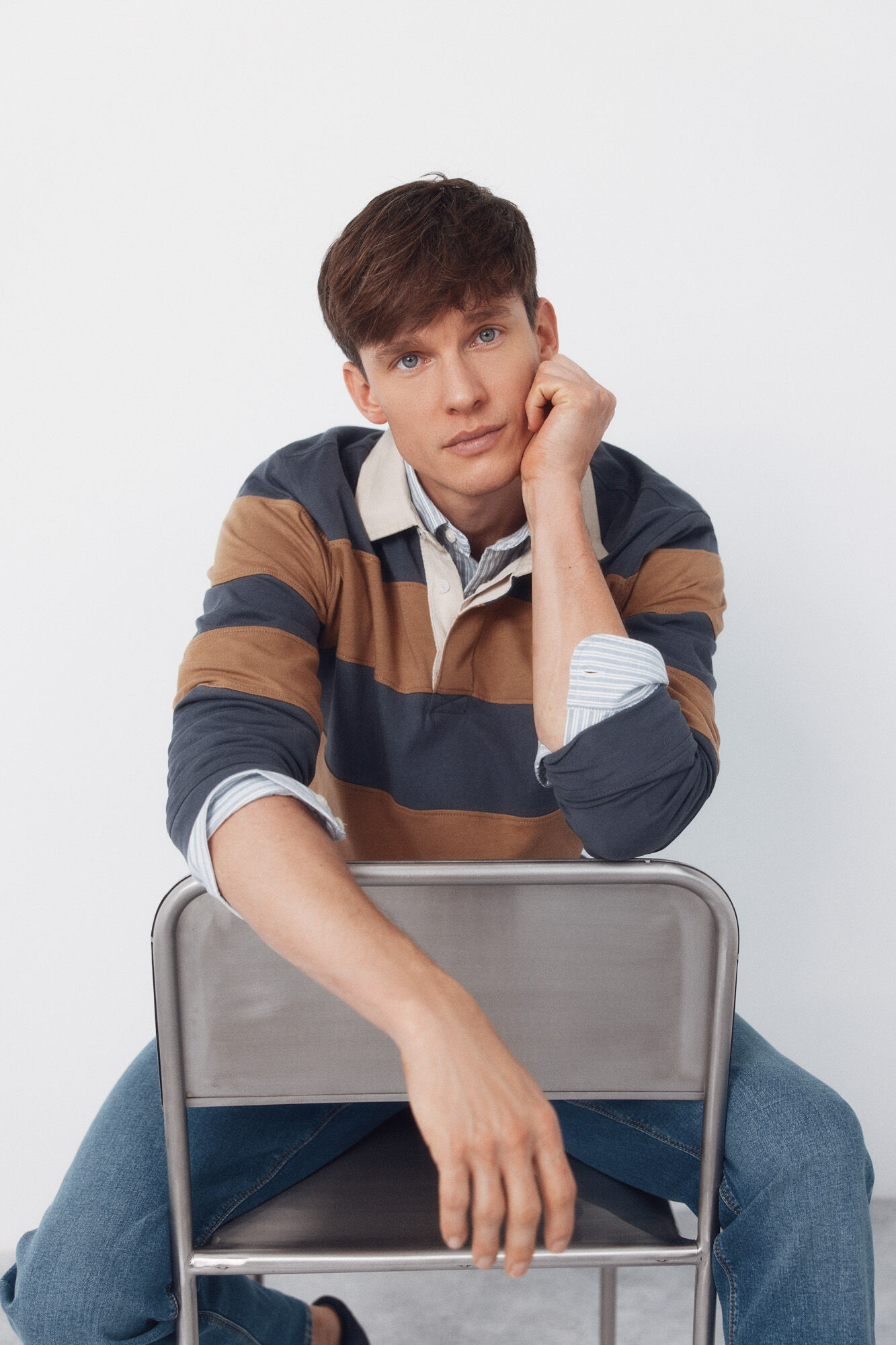 Cortefiel Polo rugby rayas