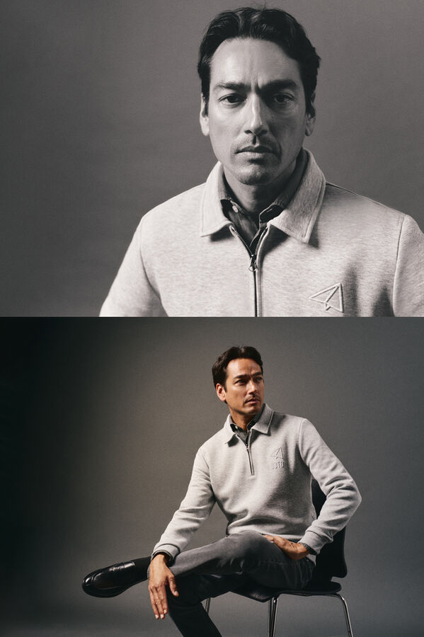 OOTO Sudadera cuello cremallera Gris